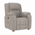 Massagesessel – aus Stoff und Holz, Taupe