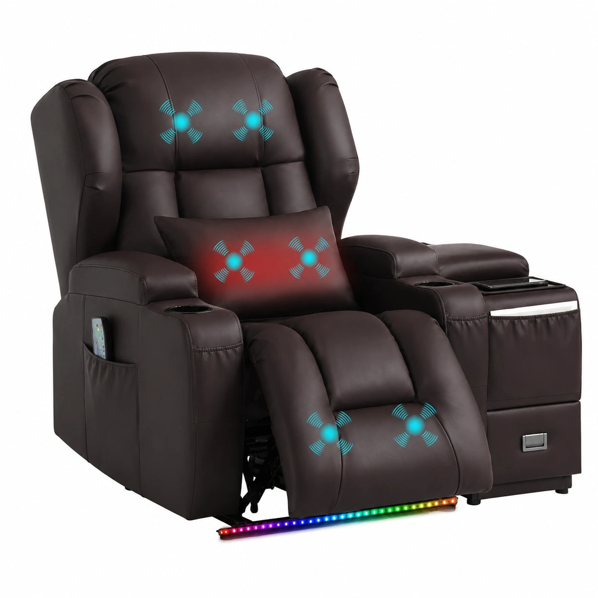 Relaxsessel – 1-Sitzer, elektrisch, Braun, für Wohnzimmer