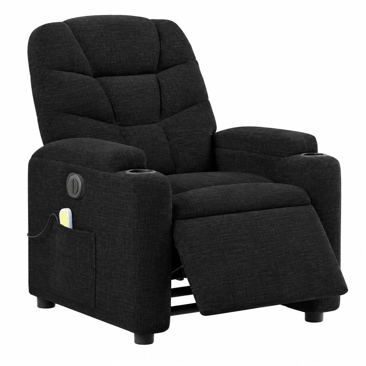 Massagesessel – elektrisch, aus Stoff und Metall, Schwarz, für Wohnzimmer und Büro