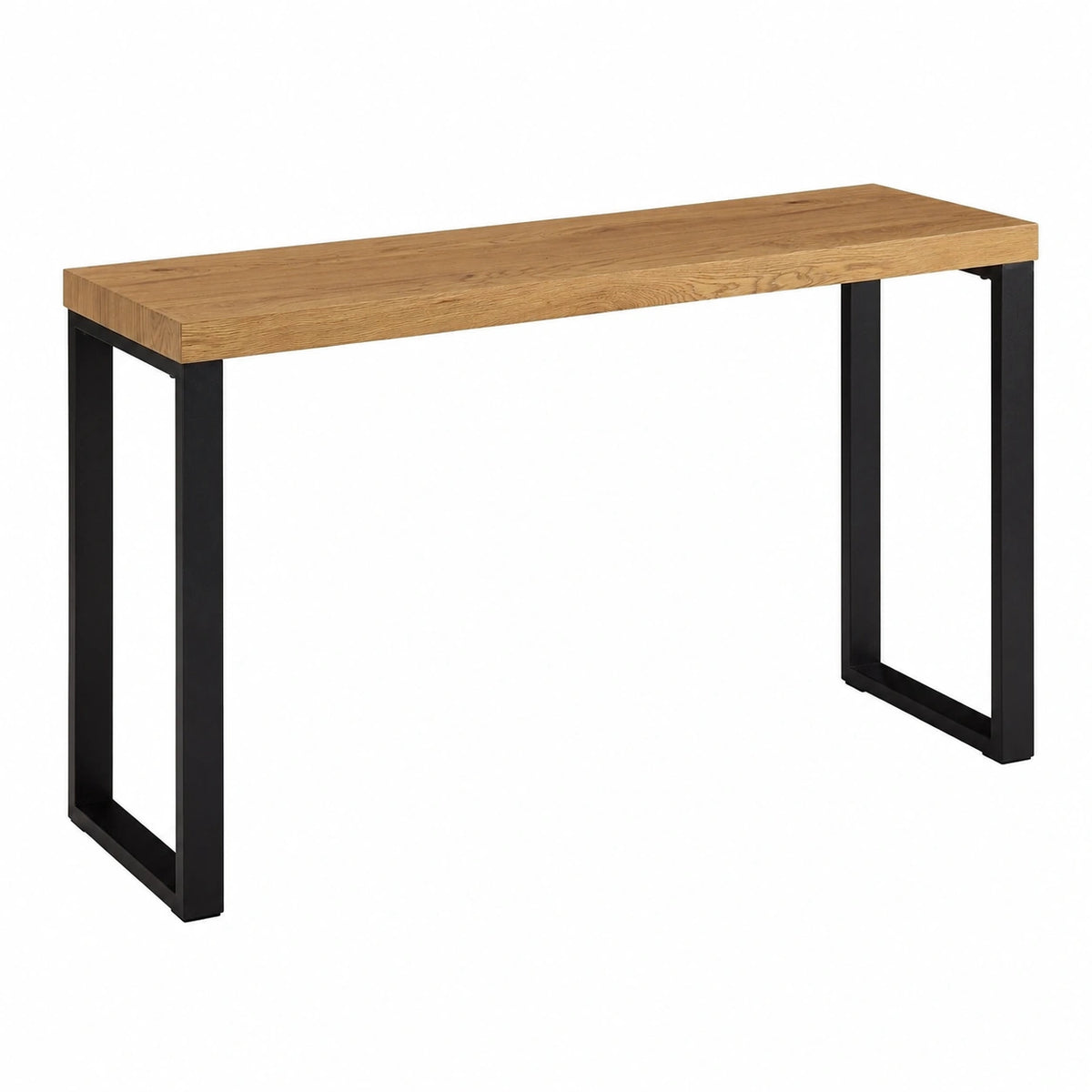 Konsolentisch – 120 × 39 × 75,5 cm, mit Ablagen, aus Eichenholz, Schwarz, für Flur