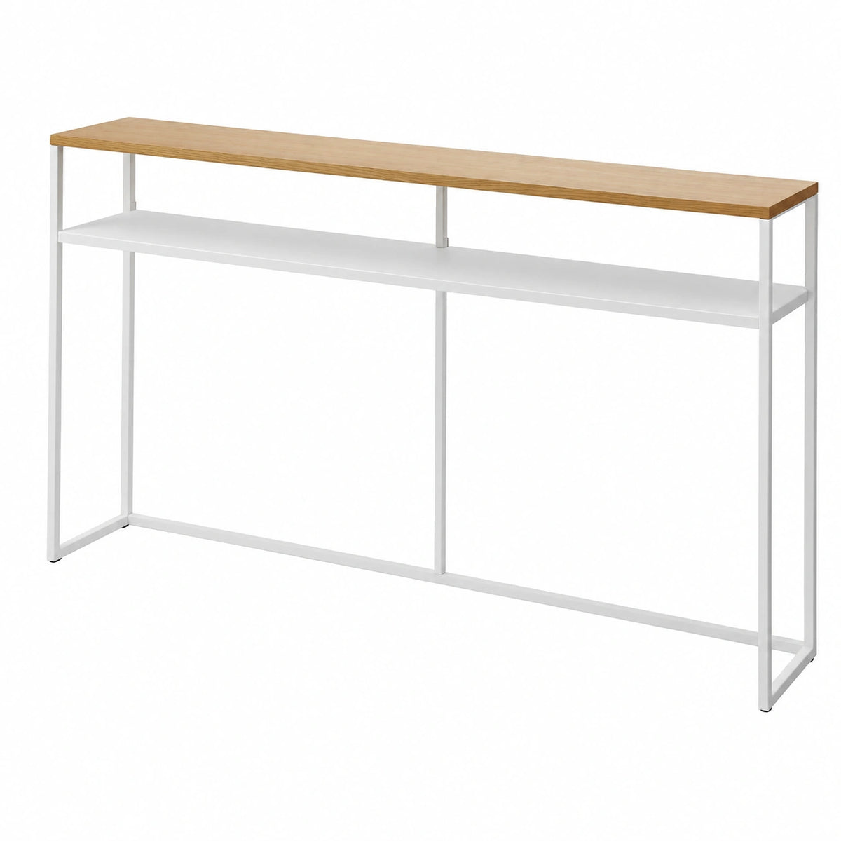 Konsolentisch – 126 × 20.5 × 65 cm, aus Stahl und Holz