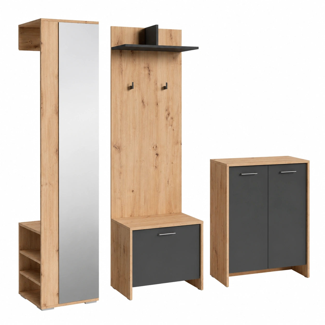 Garderoben-Set – 4-teilig, mit Stauraum