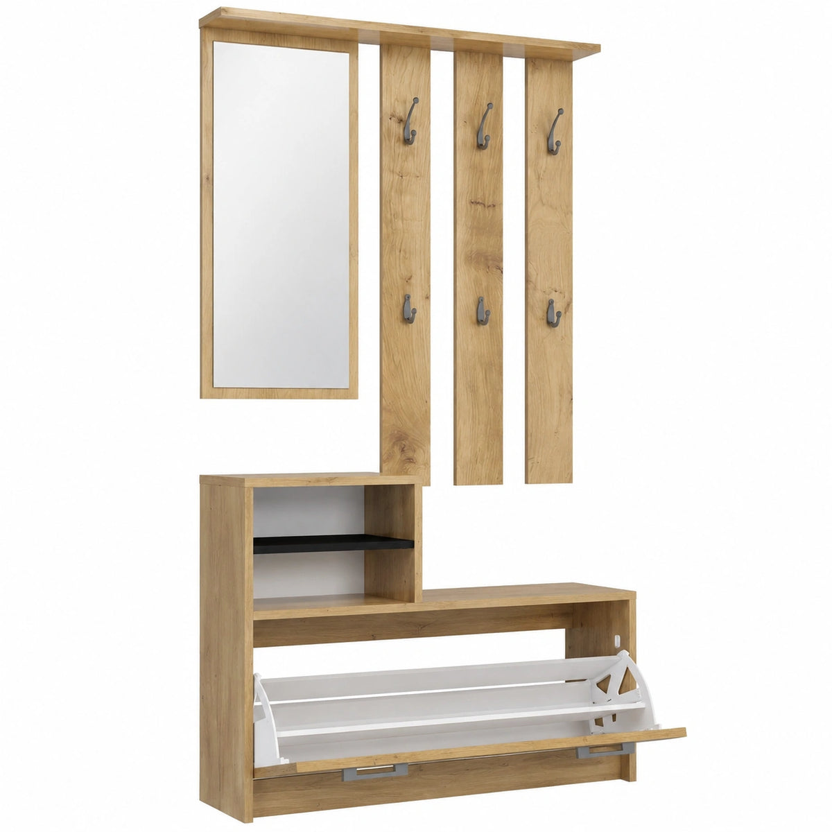Garderobe – 85 × 24 × 180 cm, moderner Stil, aus Eichenholz