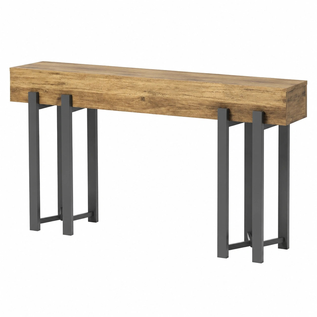 Konsolentisch – 160 cm, Landhausstil, Hellbraun, für Wohnzimmer und Flur