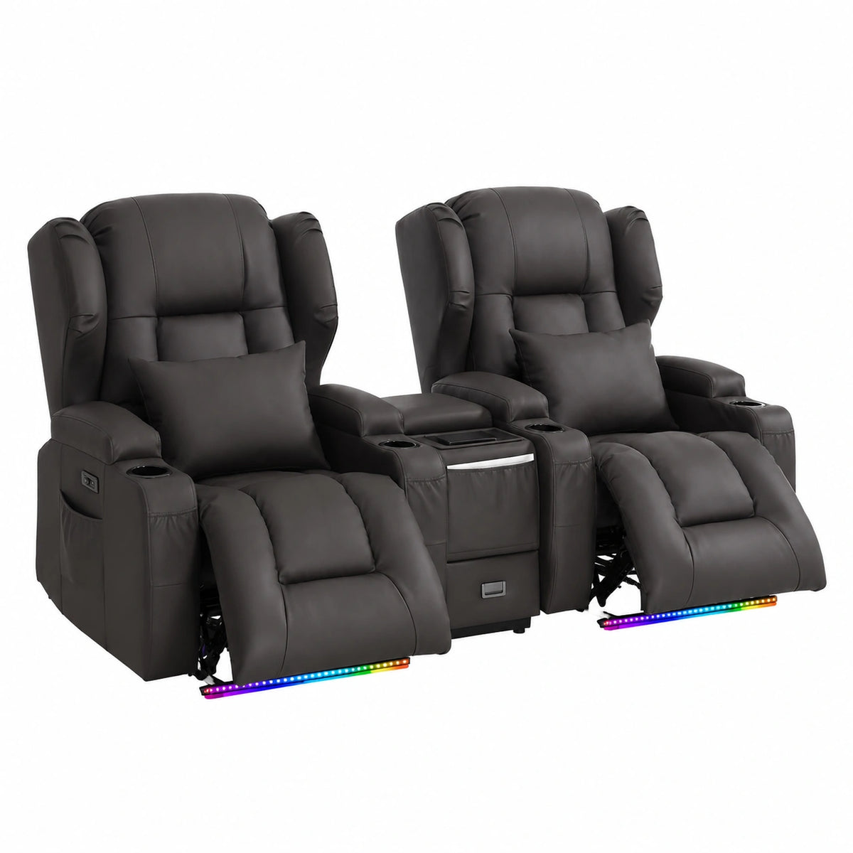 Relaxsessel – 2-Sitzer, elektrisch, Braun, für Wohnzimmer